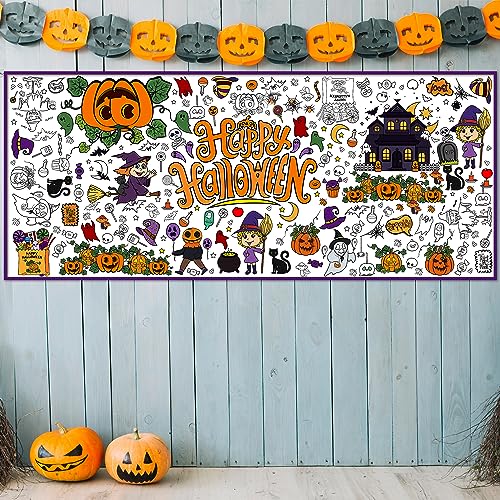 OHOME Halloween Giant Coloring Poster/Tablecloth-Halloween Crafts for Kids-30 x 72 Inches Jumbo Paper Coloring Banner Gifts for Kids Activities Games Toys Party Favors- Halloween Party Decorations - Image 4