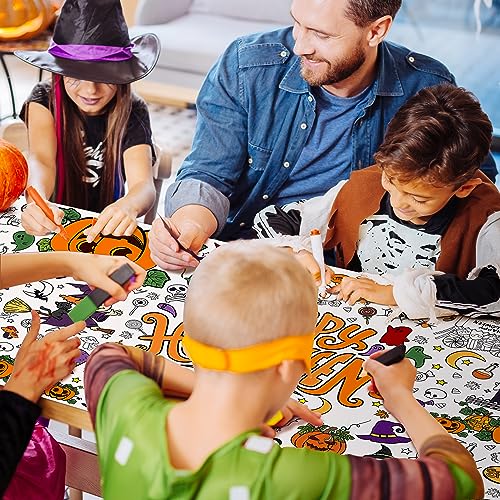 OHOME Halloween Giant Coloring Poster/Tablecloth-Halloween Crafts for Kids-30 x 72 Inches Jumbo Paper Coloring Banner Gifts for Kids Activities Games Toys Party Favors- Halloween Party Decorations - Image 3