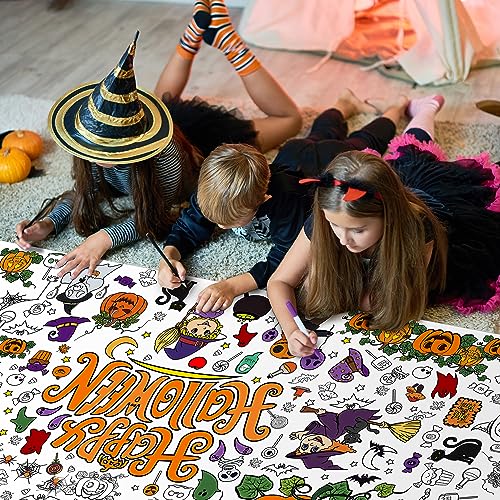 OHOME Halloween Giant Coloring Poster/Tablecloth-Halloween Crafts for Kids-30 x 72 Inches Jumbo Paper Coloring Banner Gifts for Kids Activities Games Toys Party Favors- Halloween Party Decorations - Image 5
