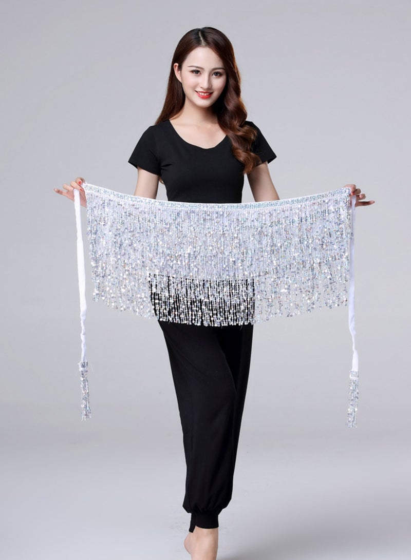Loquat Squality Women Belly Dance Scarf Silver 