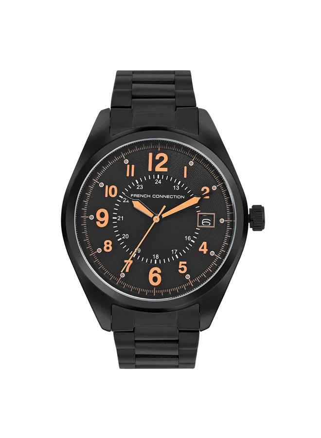 French Connection 42mm Men's Quartz Watch with Black Dial