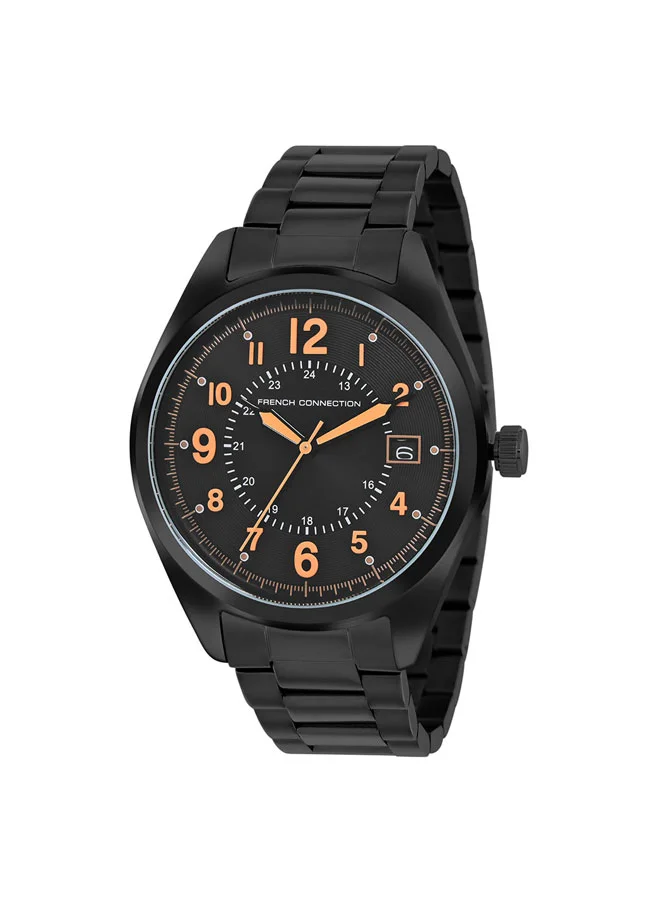 French Connection 42mm Men's Quartz Watch with Black Dial
