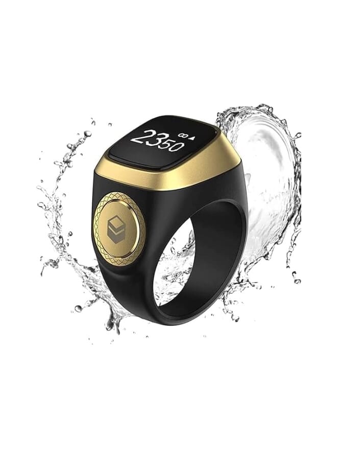BSTWSH Smart Tasbih Zikr Ring, Muslim Prayer, Prayer timing reminder, OLED display, Tasbih Counter, Smart Ring, Wearable Technology, Waterproof Ring Size 22  - Image 1