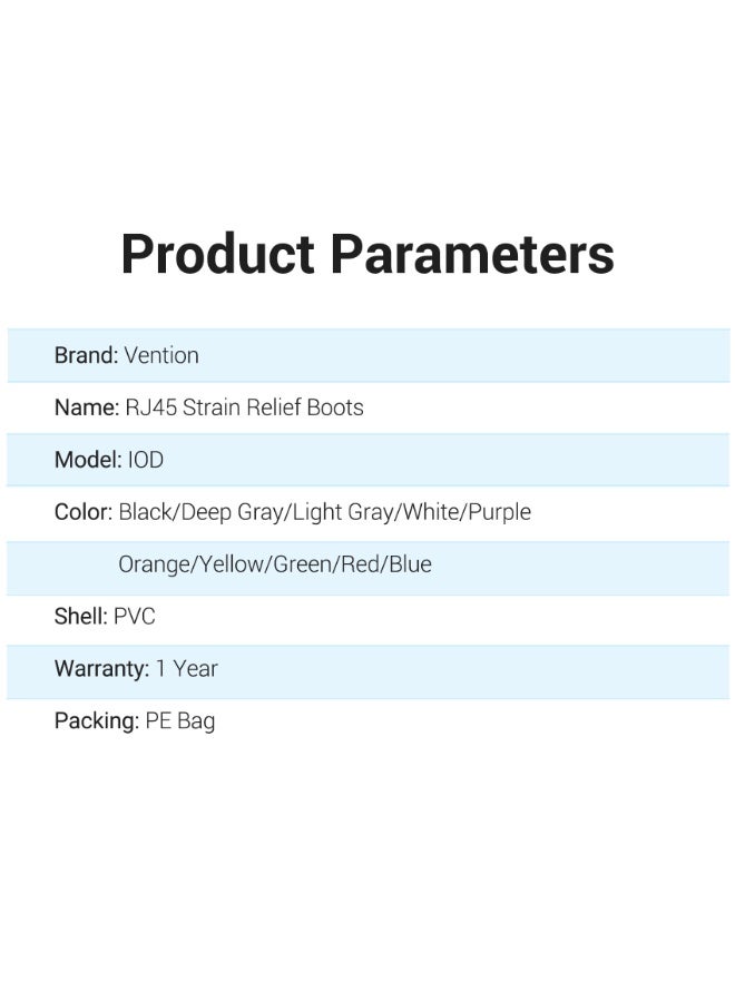 VENTION VENTION RJ45 Strain Relief Boots White PVC Type 50 Pack Model # IODW0-50 - Image 4