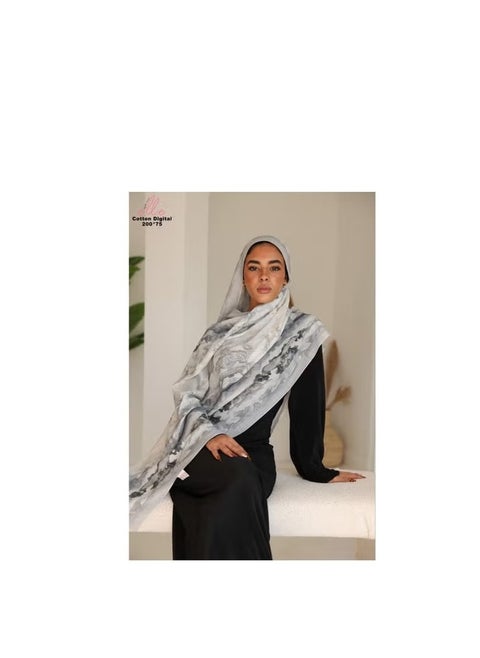 Luxury Veil Cotton Islamic Hijab for Women for Occasions and Regular Days - Size (200cm x 75cm)