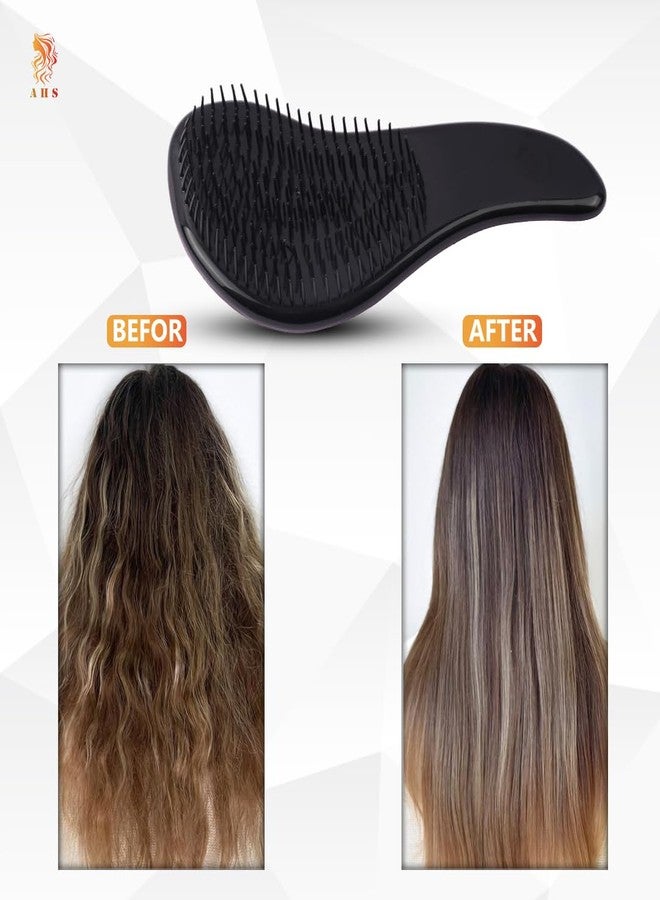 فرشاة مشط ثلاثية الأبعاد لتطويل الشعر من AHS للرجال والنساء | فرشاة مضادة للكهرباء الساكنة لفك تشابك الشعر لجميع أنواع الشعر | مشط تدليك فروة الرأس ناعم لتصفيف الشعر المجعد والمستقيم والرطب والجاف (وردي) - Image 5