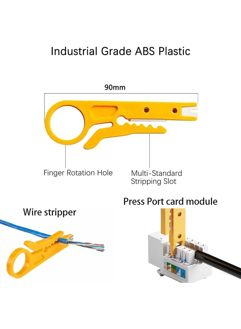 RJ45 Ethernet Cable Crimping Tool Kit, Compatible with Cat7/Cat6/Cat5 and 6P Phone Connectors, Includes Cable Tester, Connectors, Wire Stripper - Image 3