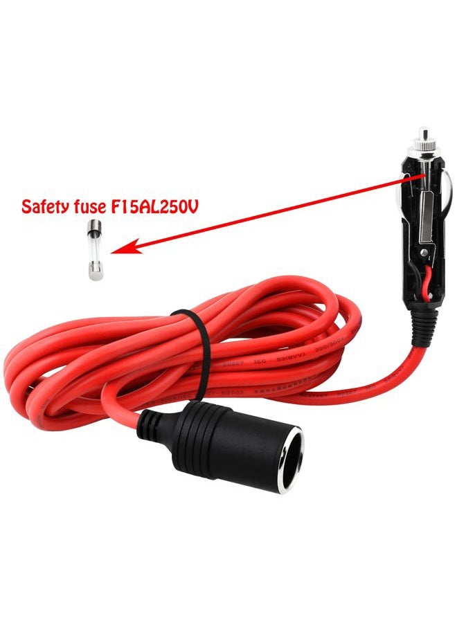 EPAuto 12V 12' Foot Heavy Duty Extension Cord with Cigarette Lighter Plug Socket - Image 2