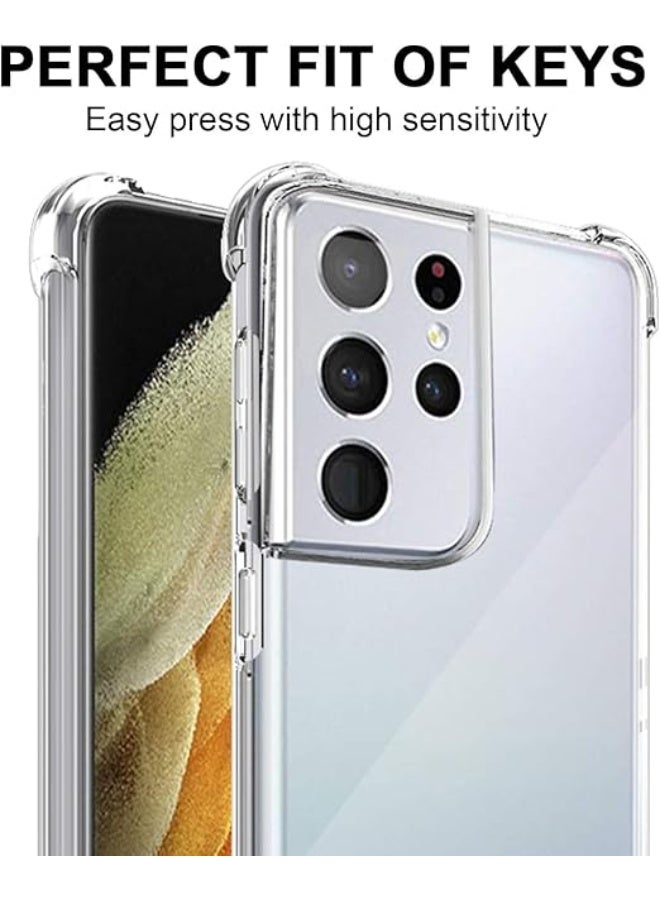 بروماس غطاء شفاف لهاتف سامسونج جالاكسي S21 ألترا – واقٍ ضد الصدمات بتصميم نحيف، حماية من الاصفرار، حواف TPU مرنة، مقاوم للخدوش - Image 2