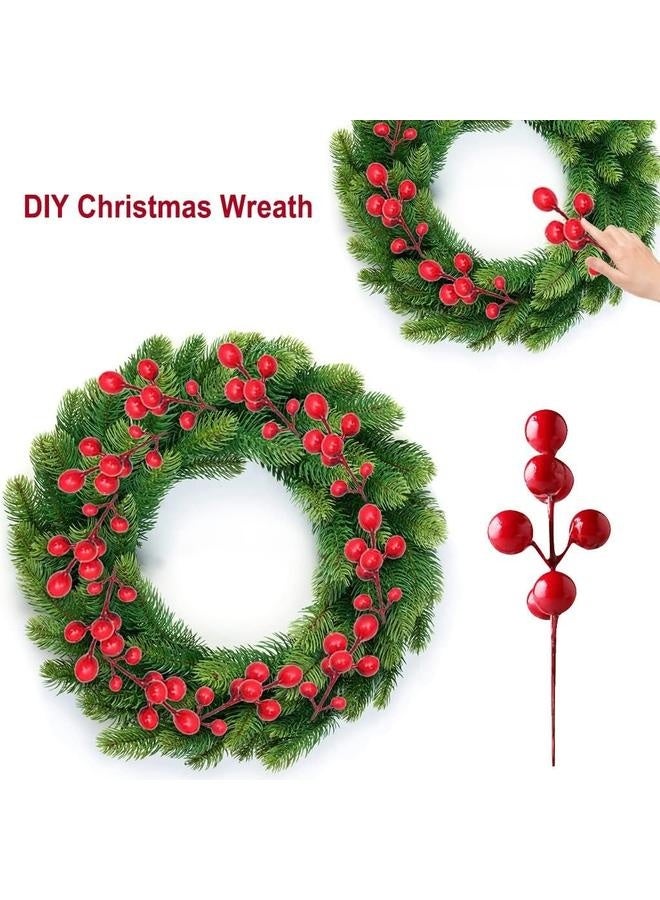 10 Pack  Red Berries, Artificial Xmas Berry Picks for  Tree Decoru0026Ornament Crafts Wedding, Holiday Home Decor - Image 2