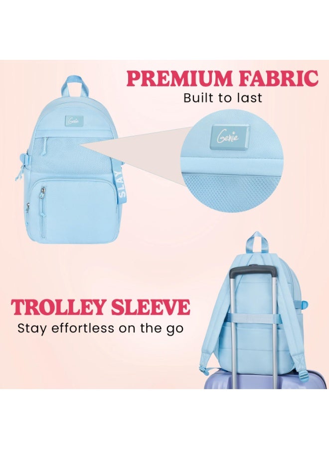 Genie Berry Laptop Backpack for Girls (16L) | Modern Office, College & Travel Laptop Backpack | Multi-Compartment, Padded Laptop Sleeve, Lightweight, Ergonomic Straps | Sky Blue - Image 5