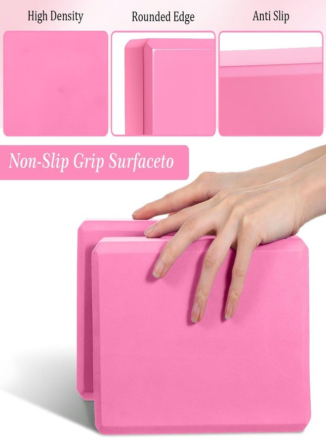 Caeuiciw 4 Pcs Yoga Blocks 9 x 6 x 3.15 Inch Eva Foam Lightweight Non Slip Yoga Props Firm and Supportive for Yoga Pilates Stretching Meditation - Image 3