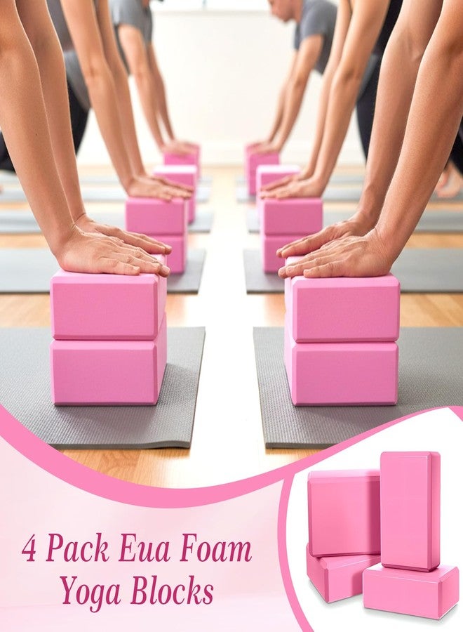 Caeuiciw 4 Pcs Yoga Blocks 9 x 6 x 3.15 Inch Eva Foam Lightweight Non Slip Yoga Props Firm and Supportive for Yoga Pilates Stretching Meditation - Image 4