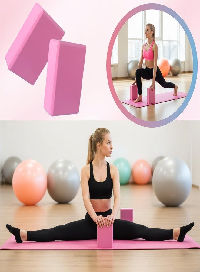 Caeuiciw 4 Pcs Yoga Blocks 9 x 6 x 3.15 Inch Eva Foam Lightweight Non Slip Yoga Props Firm and Supportive for Yoga Pilates Stretching Meditation - Image 5
