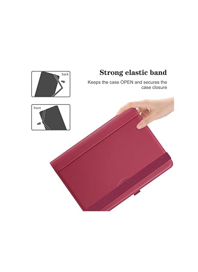 Procases - ProCase 9"-10.1" Inch Universal Tablet Case, Protective Cover Stand Folio Case for 9 10 10.1 Inch Android Touchscreen Tablet, with 360 Degree Rotatable Kickstand and Multiple Viewing Angles -Wine - Image 1