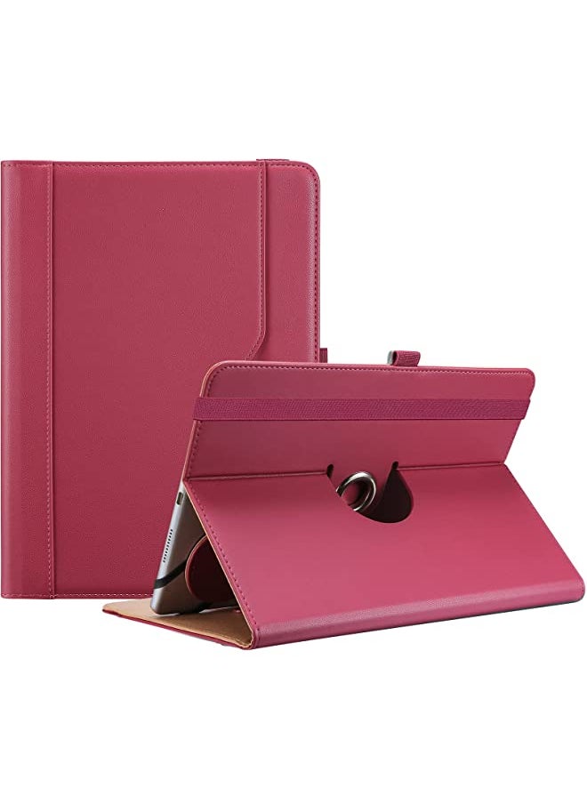 Procases - ProCase 9"-10.1" Inch Universal Tablet Case, Protective Cover Stand Folio Case for 9 10 10.1 Inch Android Touchscreen Tablet, with 360 Degree Rotatable Kickstand and Multiple Viewing Angles -Wine - Image 1