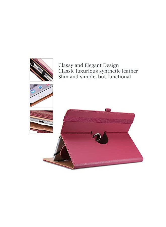 Procases - ProCase 9"-10.1" Inch Universal Tablet Case, Protective Cover Stand Folio Case for 9 10 10.1 Inch Android Touchscreen Tablet, with 360 Degree Rotatable Kickstand and Multiple Viewing Angles -Wine - Image 1