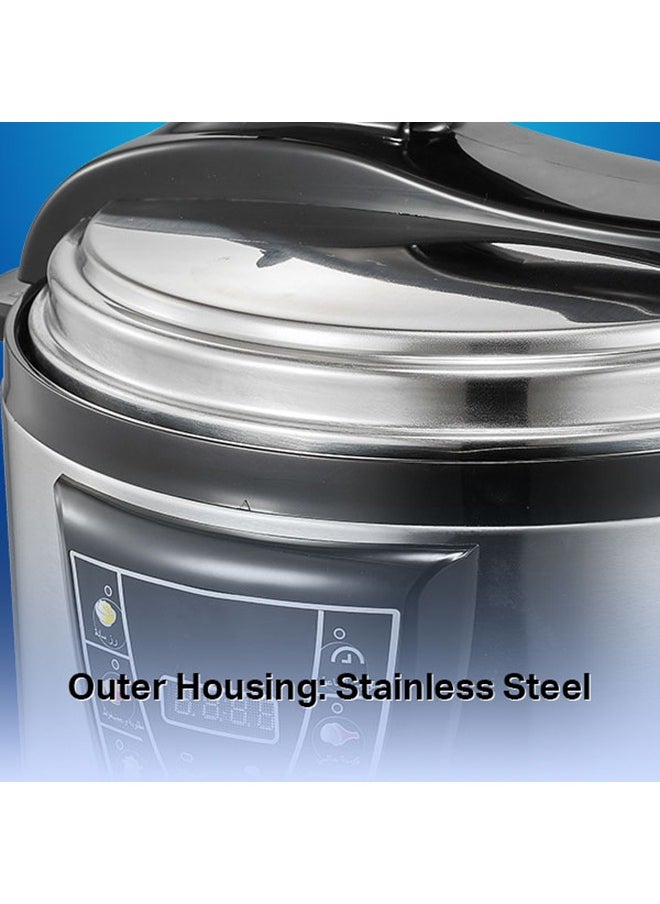 6L MINI Electric Pressure Cooker, 1000W | Stainless Steel body | High Quality Golden Pot | Silver Color | Work as a steamer for Mandi and Manto  | Practical variety of functions| Model Name: RO-06SEC