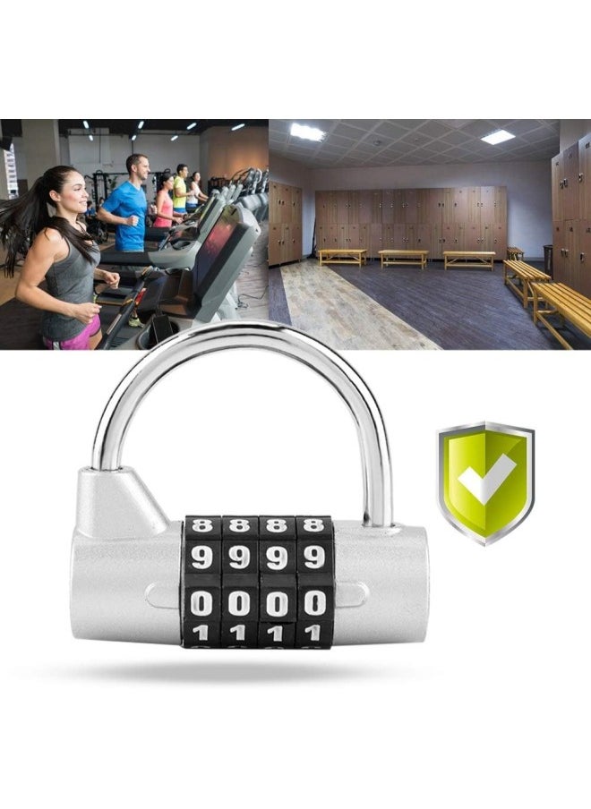 klarako - 4 Digit Padlock, zinc Alloy Code Combination Padlock, Prevent Rust Gym Locker, Security Password Lock for Gym, School, Employee Locker Travel Suitcase(Silver) - Image 1