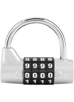 4 Digit Padlock, zinc Alloy Code Combination Padlock, Prevent Rust Gym Locker, Security Password Lock for Gym, School, Employee Locker Travel Suitcase(Silver)