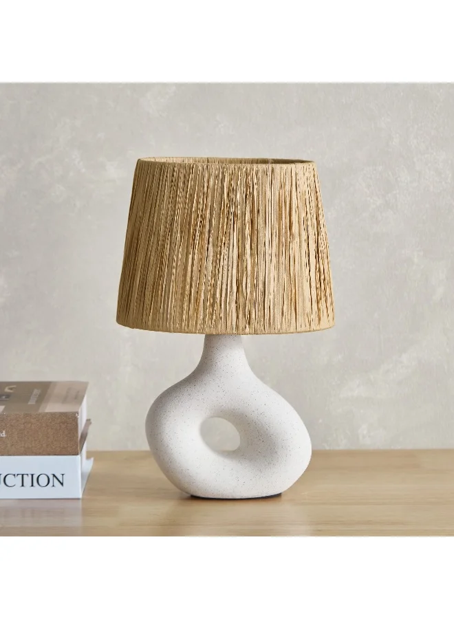 Home Box Amelie Ceramic Table Lamp With Paper Lampshade - 31 Cm