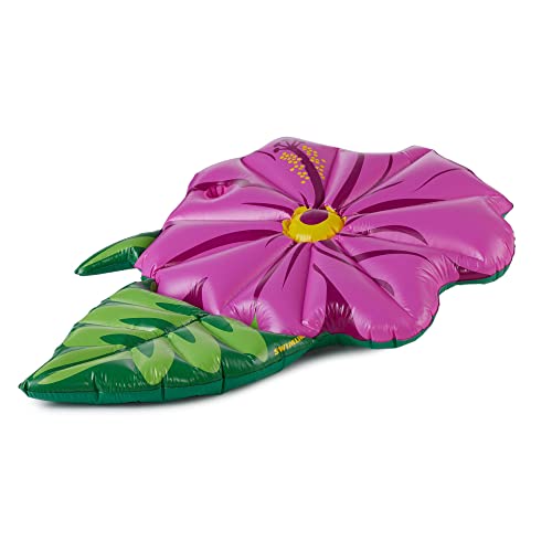 SWIMLINE Inflatable Swimming Pool Float Lounger Raft Mattress Fun Mat Hibiscus Flower Purple - Image 1