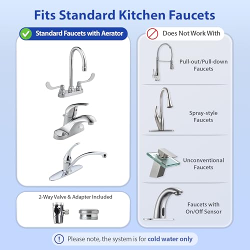 iSpring فلتر مياه كونتر توب iSpring CT10-CL، نظام فلترة مياه متعدد الطبقات مع محول صنبور متعدد الاستخدامات، يقلل من المعادن الثقيلة، الروائح الكريهة، والكلور، شفاف - Image 2