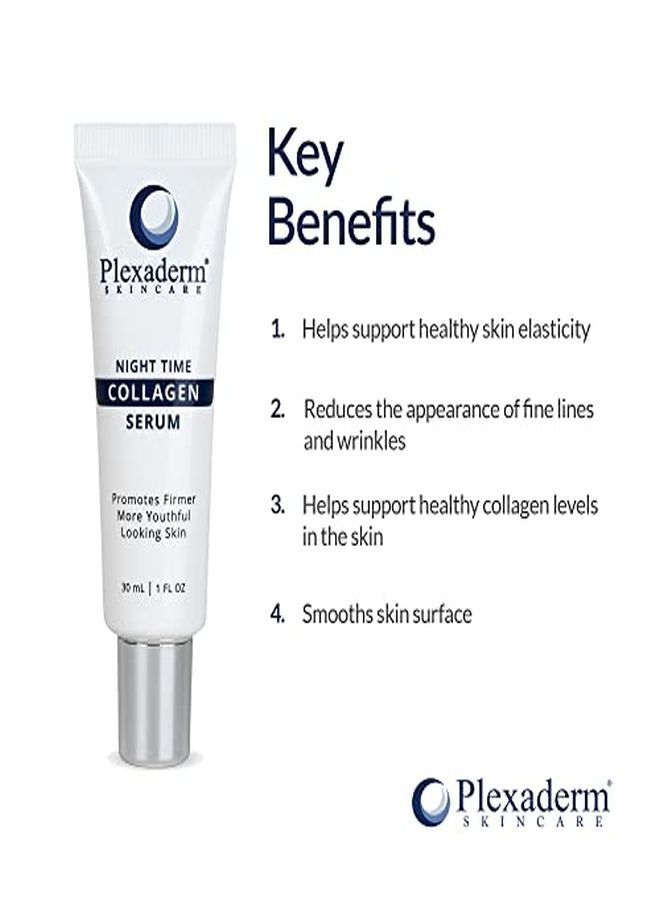 Plexaderm 30 Ml Night Time Collagen Serum For Firmer, Fuller, More Youthful Looking Skin - Anti-Aging Collagen & Peptide Serum Suitable For All Skin Types - Best Collagen Serum For Women & Men - Paraben-Free, Cruelty-Free, & Developed In The Usa - Image 5