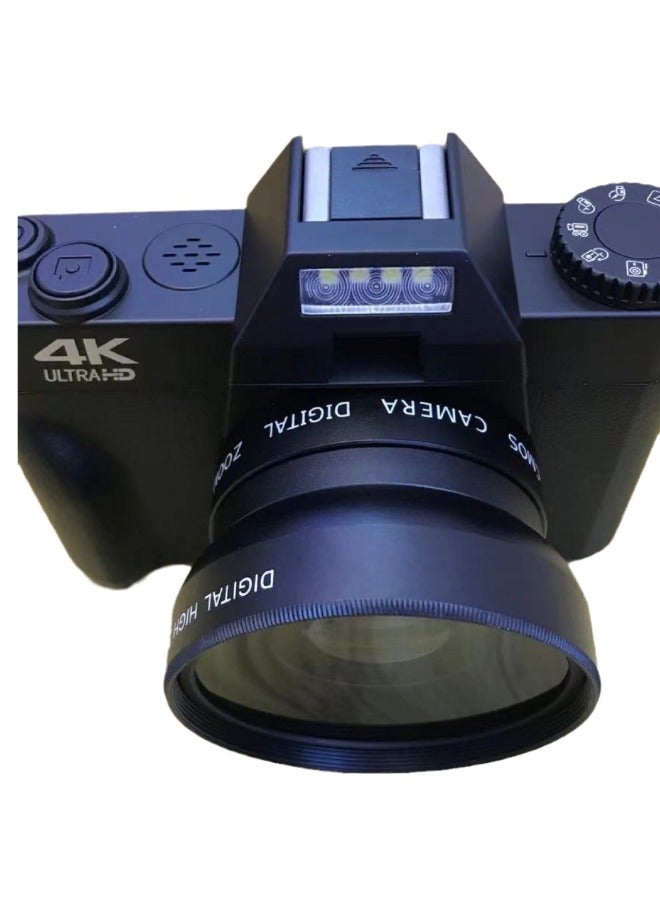 E-commerce Products 4K Digital Camera Ultra High Definition 48MP 3.0 Flip Screen With Wide Angle 4K Micro Single LED-Body Color:Standard Black +32 Card + Wide-angle Lens + Battery - Image 4