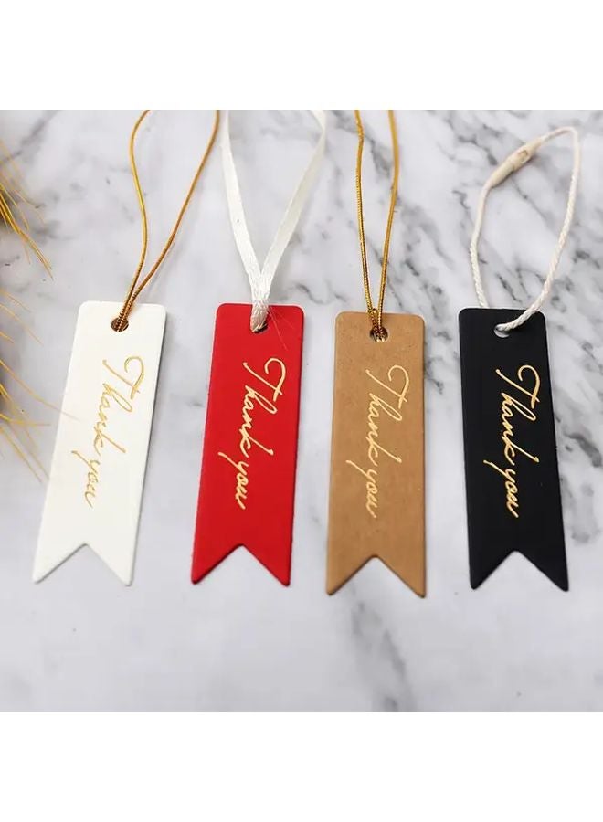 50pcs White Swallowtail Design Thank You Gift Tags Marbled Texture Golden Script - Image 4