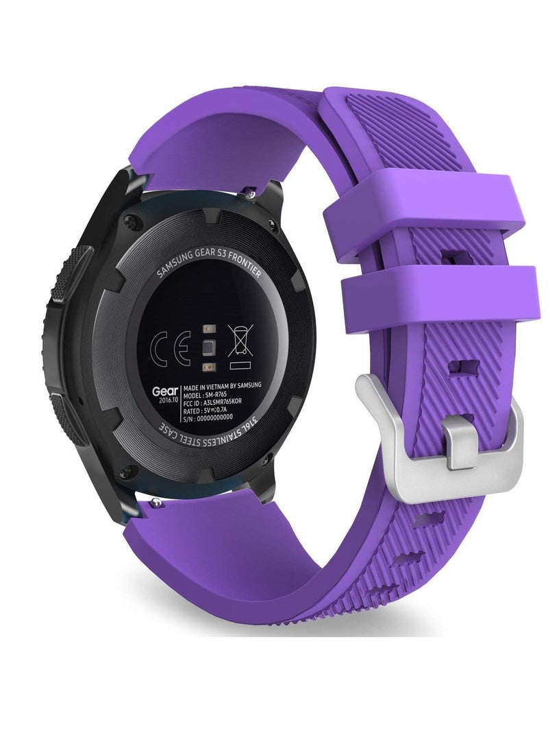 Silicone Band 20MM Strap For Samsung Gear Sport/Watch 6/5/4/5 Pro 45mm/S2 classic/active 2 40mm 44mm/Amazfit GTS/2/2e/GTS3/3 Pro/2 Mini/3 Mini/Bip 3/Bip 3 Pro  purple - Image 1
