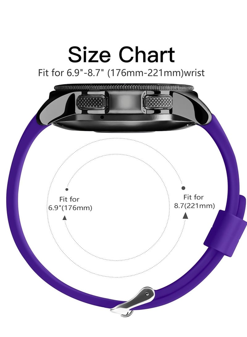 Silicone Band 20MM Strap For Samsung Gear Sport/Watch 6/5/4/5 Pro 45mm/S2 classic/active 2 40mm 44mm/Amazfit GTS/2/2e/GTS3/3 Pro/2 Mini/3 Mini/Bip 3/Bip 3 Pro  purple - Image 2