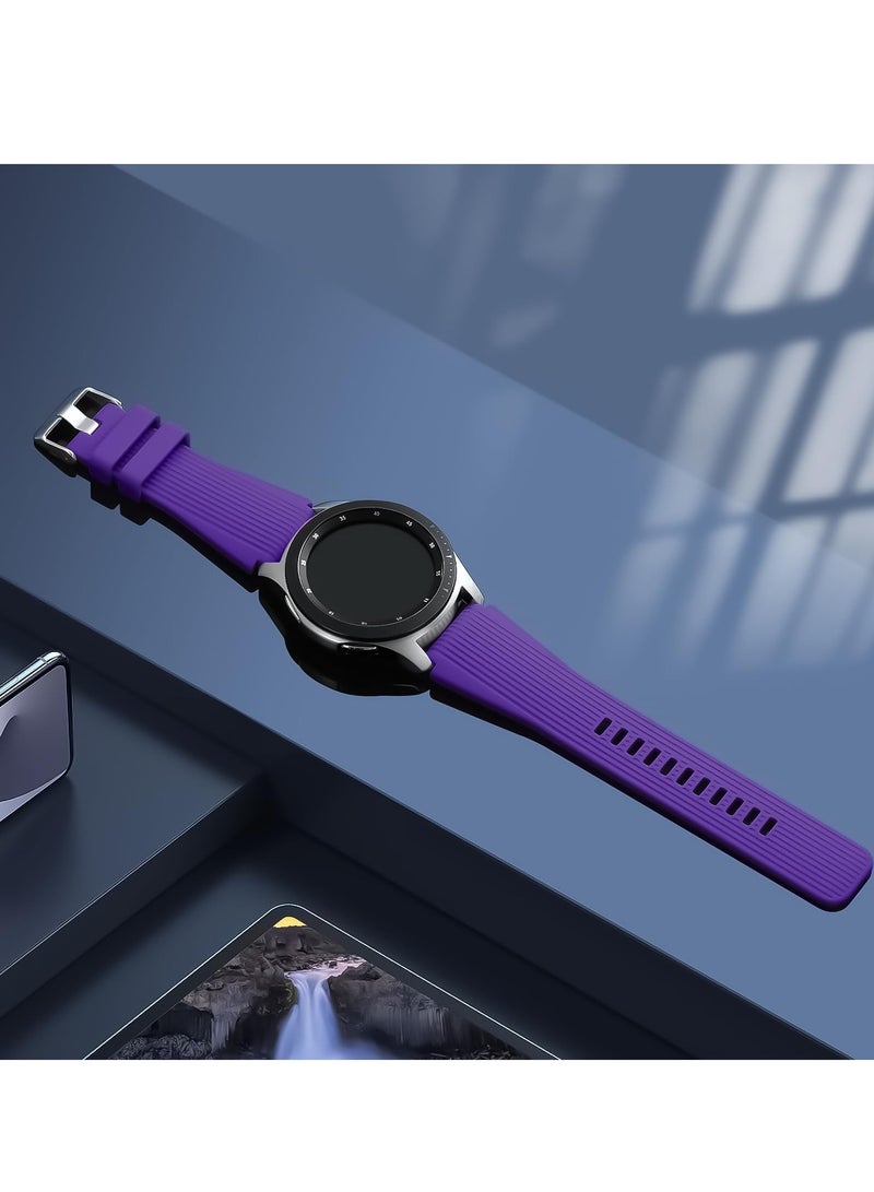 Silicone Band 20MM Strap For Samsung Gear Sport/Watch 6/5/4/5 Pro 45mm/S2 classic/active 2 40mm 44mm/Amazfit GTS/2/2e/GTS3/3 Pro/2 Mini/3 Mini/Bip 3/Bip 3 Pro  purple - Image 3