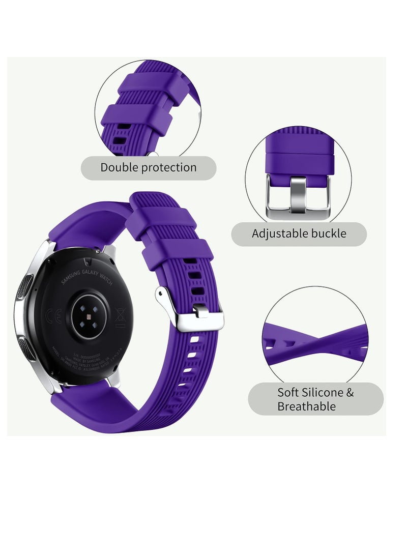 Silicone Band 20MM Strap For Samsung Gear Sport/Watch 6/5/4/5 Pro 45mm/S2 classic/active 2 40mm 44mm/Amazfit GTS/2/2e/GTS3/3 Pro/2 Mini/3 Mini/Bip 3/Bip 3 Pro  purple - Image 4