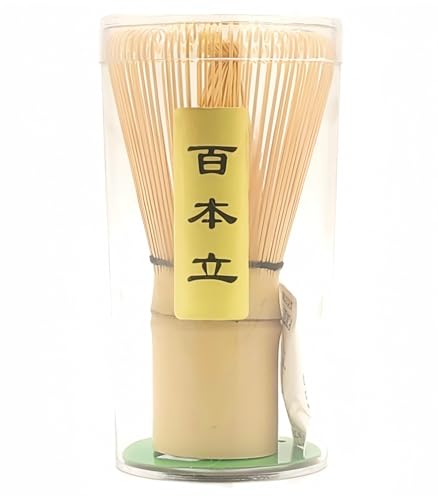 Matcha Whisk Bamboo Whisk for Matcha Powder Handcrafted Organic Traditional Japanese Chasen 100Prong Matcha Stirrer Wisk Mixer Brush for Authentic Tea Preparation