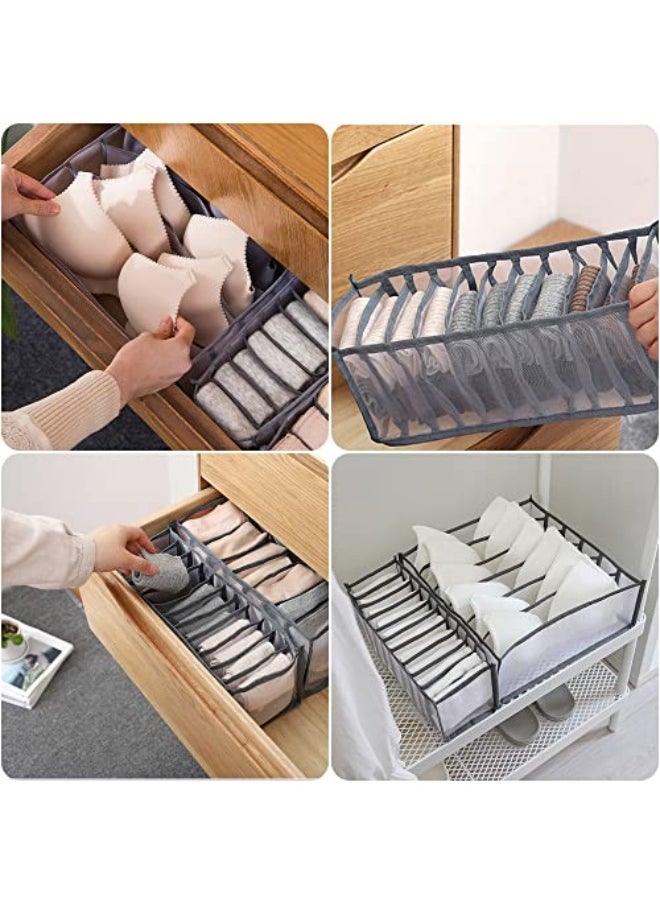 Generic Underwear Organizer, Foldable Drawer Organizer for Underwear Socks,Holds 28 pairs of underwear or 28 pairs of socks, 11+11 Cell (Grey)  - Image 3
