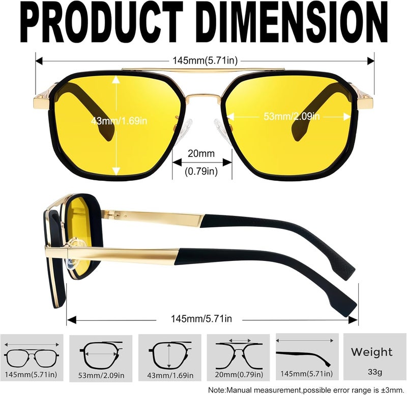 KANASTAL Metal Frame Sunglasses for Men, Polarized Sun Glasses Military Goggles Trendy Large Shades for Mens Big Sunglass Driving Fishing Outdoors UV400 Protection - Image 5