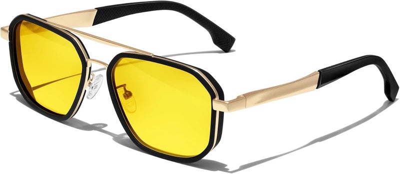 KANASTAL Metal Frame Sunglasses for Men, Polarized Sun Glasses Military Goggles Trendy Large Shades for Mens Big Sunglass Driving Fishing Outdoors UV400 Protection - Image 1