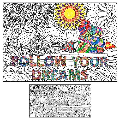 Giant Coloring Poster for Adults and Kids Wall Coloring Poster Motivational Large Coloring Posters for Classroom Huge Coloring Poster at Work Table Big Coloring Pages Jumbo Coloring Sheets