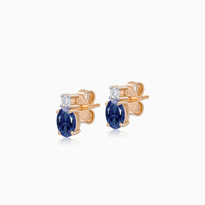Jawhara Jewellery أقراط ذهب وردي عيار 18 للنساء، أحجار الماس الطبيعي والياقوت، مجموعة المجوهرات الفاخرة الكلاسيكية، أقراط دراسية متألقة أنيقة، هدية سبتمبر من مجوهرات جوهرة - Image 3