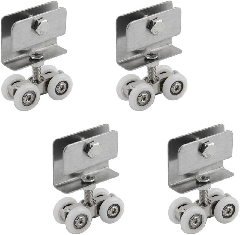 Zikra 4 Pcs Shower Door Rollers, Runners Wheels Replacement Part for 20mm Glass Door Runner Sliding Shower Door Roller Wheel Home Bathroom - Image 1