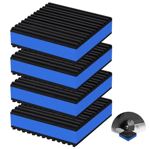 phepetroll 4 Pack Anti Vibration Pads for Washing Machine 3x3x78 Sound Isolation Vibrating Pad Ribbed Rubber Damping Mat EVA Center for Air Compressors Conditioner Treadmill HVAC Washer Dryer - Image 1