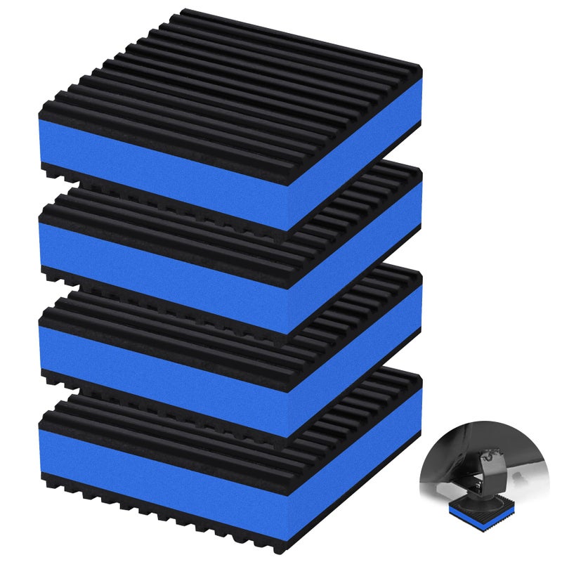 phepetroll 4 Pack Anti Vibration Pads for Washing Machine 3x3x78 Sound Isolation Vibrating Pad Ribbed Rubber Damping Mat EVA Center for Air Compressors Conditioner Treadmill HVAC Washer Dryer - Image 2