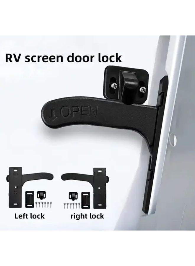 RV Screen Door Lock Replacement Kit Metal Handle Left Lock Suitable For Travel Trailers Campers - Image 1