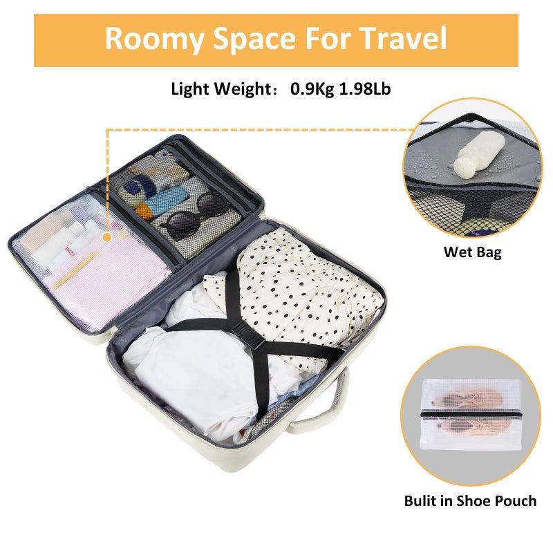 Taygeer Large Travel Backpack, 17 inch Laptop Backpack for Women, Airline Approved Personal Item Mochila, 40l Lightweight Luggage Carryon Work Bag for friend and Ladies Business Travel Hiking, Beige - Image 5