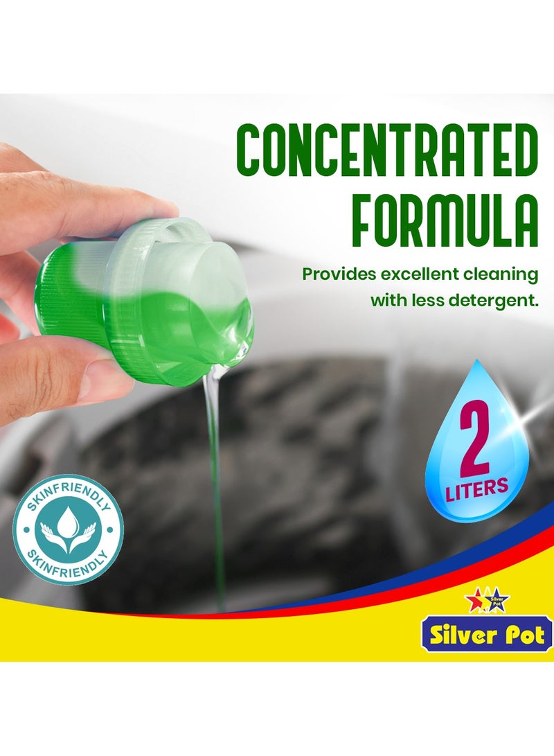Silver Pot Green Liquid Laundry Detergent Twin Pack – 2 x 2 Litres, Powerful Deep Clean Formula, Fresh Scent, Suitable for All Washers - Image 5