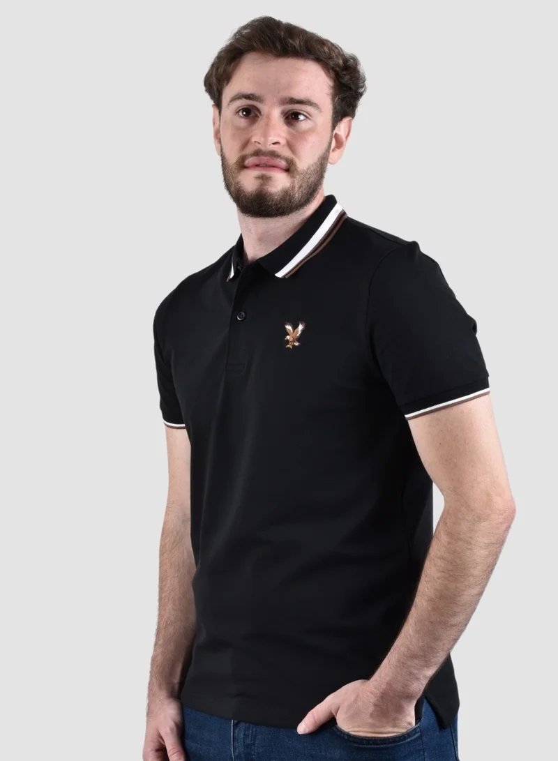 GIORDANO Men's Eagle Polo - Black