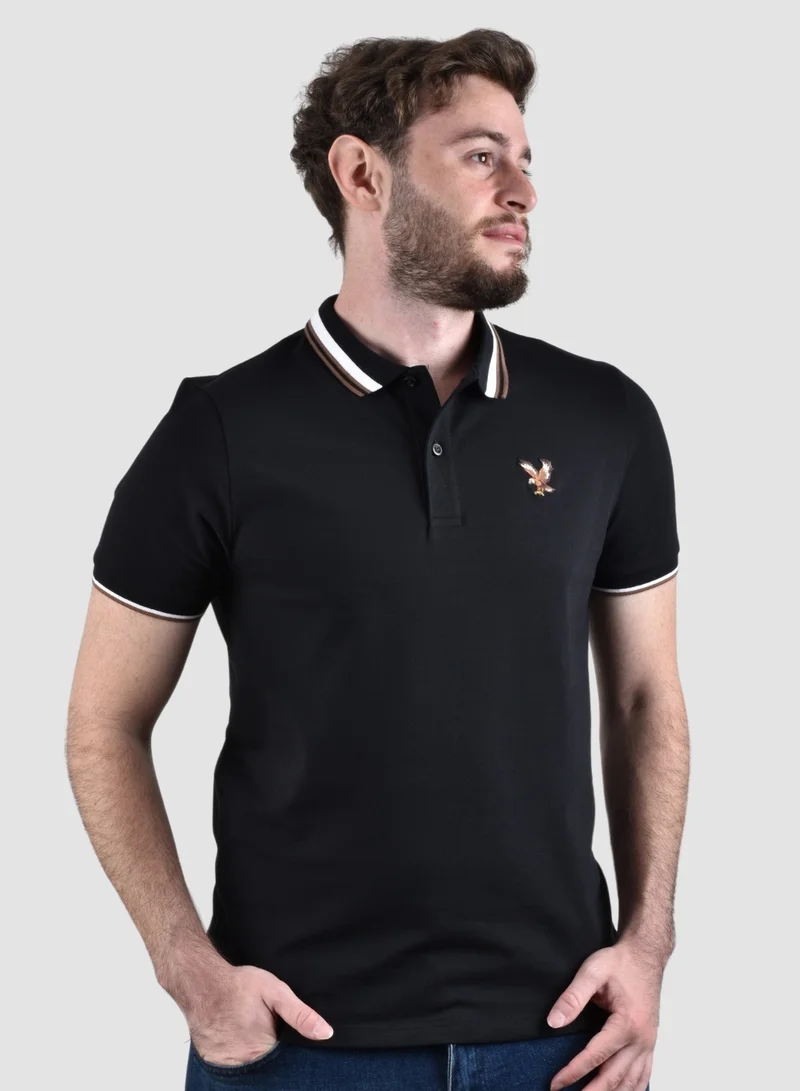 GIORDANO Men's Eagle Polo - Black