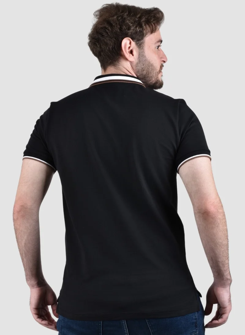 GIORDANO Men's Eagle Polo - Black