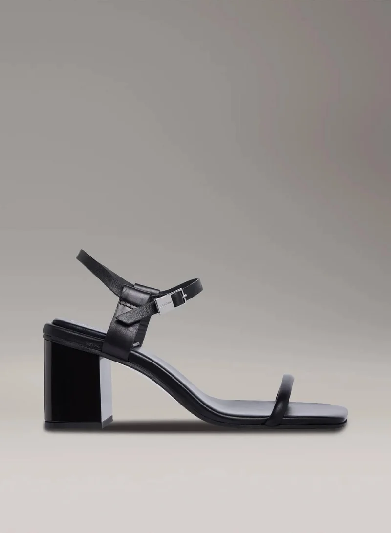 Leather Block Heel Sandals